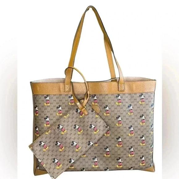 Gucci Disney GG Leather Tote Beige Women’s Bag. - Picture 1 of 16